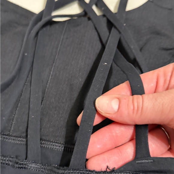 Lululemon Black Long Line Strappy Sports Bra Size 10 - Picture 5 of 7